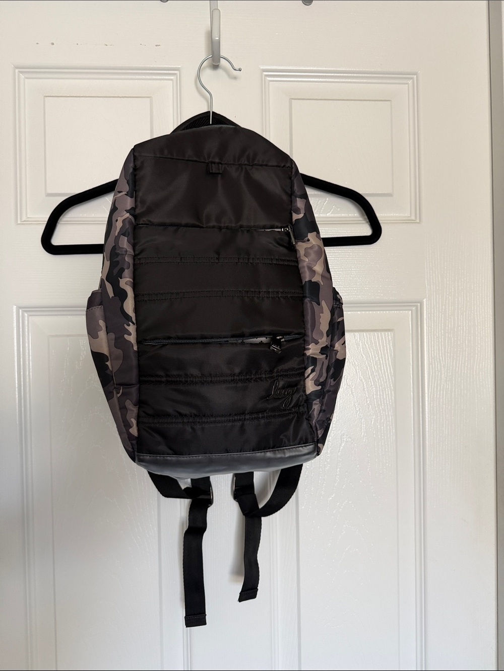 lug Hopper Black Backpack with Gray Camo Panels